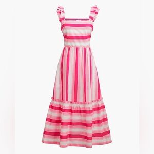 JCrew Pink Stripe Linen Dress Size 12